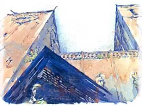 "St. Anton" Aquarell, Lambert van Bommel, 1990