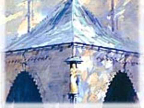 "Das Portal St. Anton" Aquarell, Lambert van Bommel, 1990