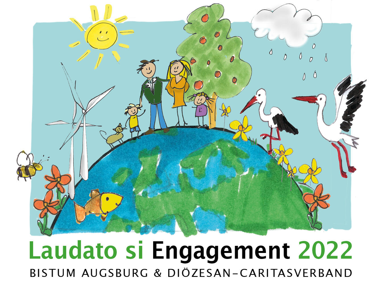 So sieht Sie aus, die Laudato si-Plakette (Grafik: Iris Hahn/pba)