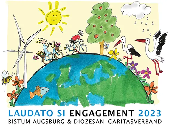 Laudato si-Plakette (Grafik: Iris Hahn/pba)