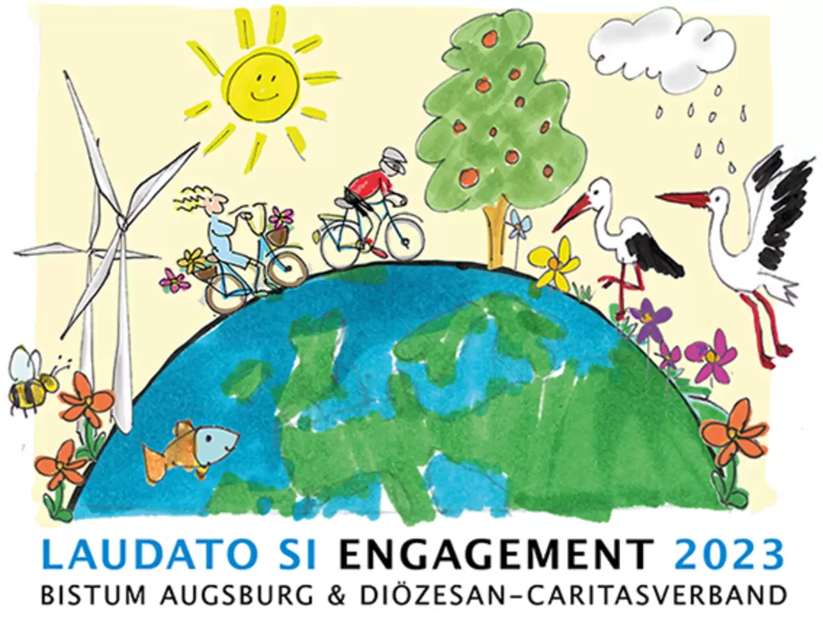 Laudato si-Plakette (Grafik: Iris Hahn/pba)